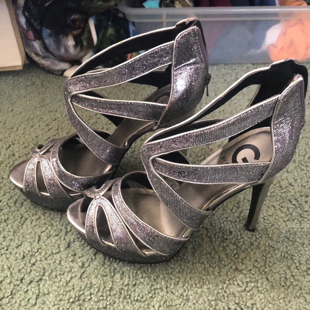 Sparkly grey Guess heels